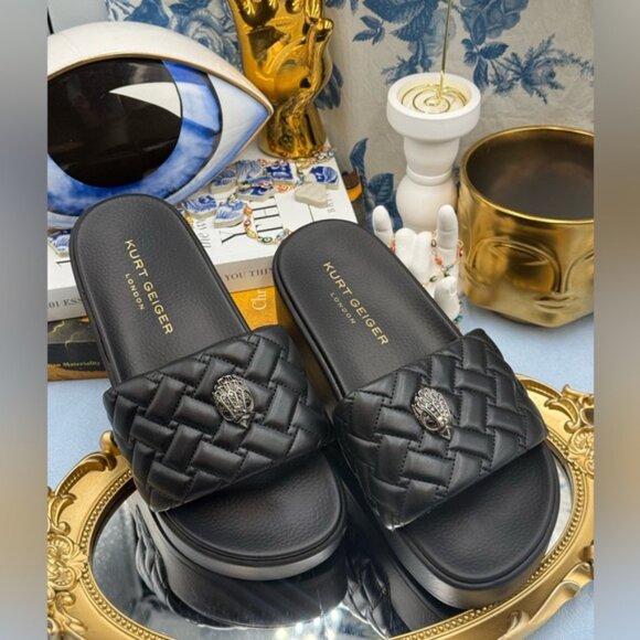 🆕 KURT GEIGER LONDON 🧿 NWOB Meena Eagle Platform Slides Sz EU 37 US 7 - Picture 4 of 16